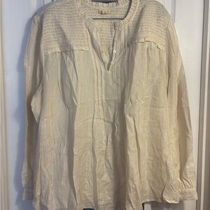 a.n.a Cream Blouse with Subtle Shine